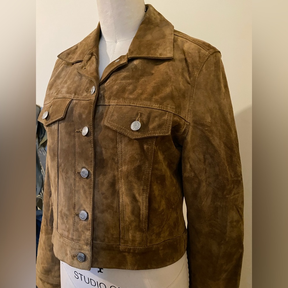 Vintage Y2K Old Navy Women’s Suede Crop Jacket Size XS